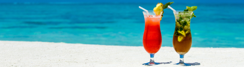 Drinks on a beach