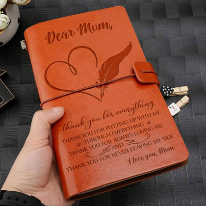 Dear Mum Leather Journal valued at £13.59