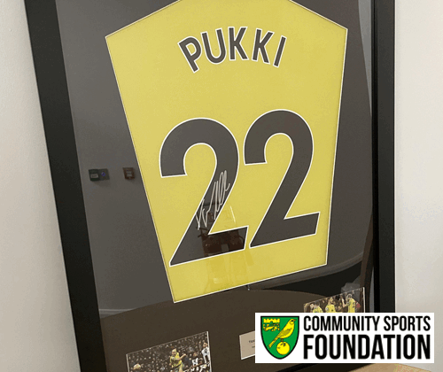 Signed Norwich Pukki Shirt on behalf of Norwich Community Sports Foundation winning bidder